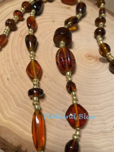 Brown glass necklace #N44