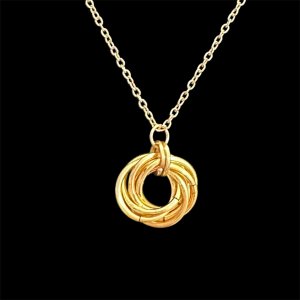 Anodized Aluminum Gold Love Knot Necklace