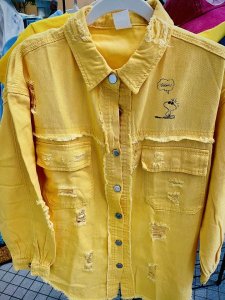 Woostock Destroyed Jean Jacket Ladies XS