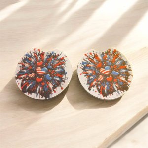 4th of July Soft Car Coasters