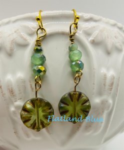Crystal & Czech glass earrings #E8