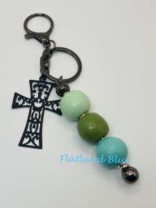Wood bead keychain #KCD