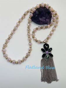 Pink crystal necklace #N48