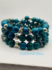 Blue-green wrap bracelet #WB11