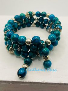 Blue-green wrap bracelet #WB11