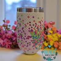 Neon Unicorn Confetti Wine Cup