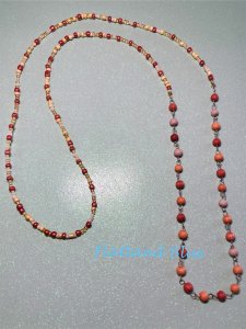 Glass bead long necklace #N58