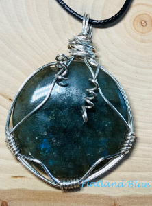Wire-wrapped stone necklace #N53