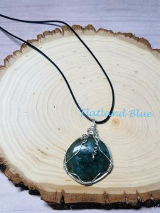 Wire-wrapped stone necklace #N53
