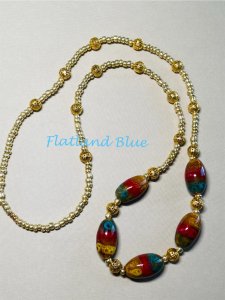 Ceramic bead necklace #N50