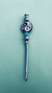 Ying Yang Skulls Letter Opener Glow in the Dark