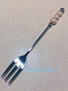 Beaded appetizer fork #AF6