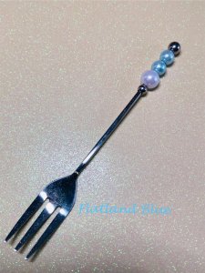 Beaded appetizer fork #AF7