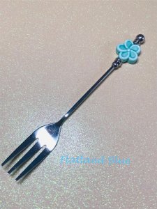 Beaded appetizer fork #AF4