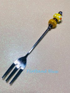 Beaded appetizer fork #AF8