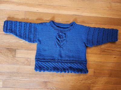 Hand Knit Toddler Flower Sweater