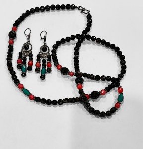 Black Beaded Necklace