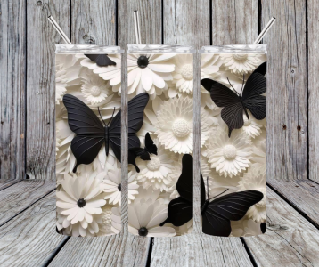 Elegant Floral & Butterfly Tumblers – Sip in Style!