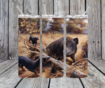Hunting Dog & Wild Boar Tumblers – Rugged & Built for Outdoorsmen!