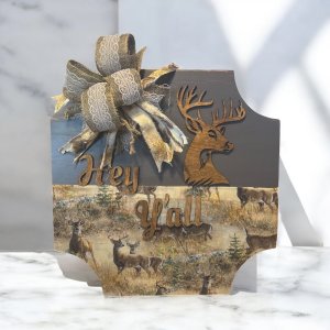 "Hey Y’all" Deer Decor – Perfect for Country Charm!