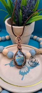 Labradorite A1 Copper Wire Wrapped Pendant