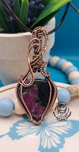 Black Ruby Zoiste Wire Wrapped Pendant