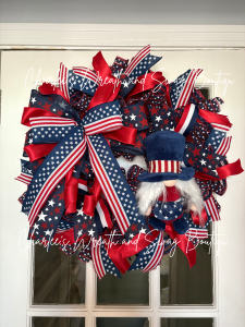 Patriotic gnome wreath