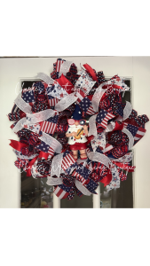 Whimsical patriotic gnome wreath