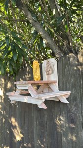 Mini picnic table for flowers or corn