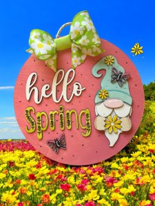 “Hello Spring” Gnome Door Hanger