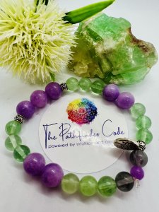 'TREE OF LIFE" CHARMED GEMSTONE BRACELET for clarity, balance, awakening of intuition and wisdom