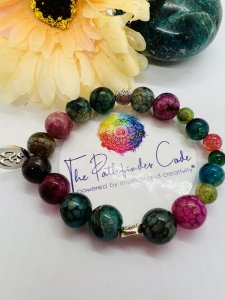 OHM CHARMED GEMSTONE BRACELET - Stone of Strength, Protection from stress and negative energy