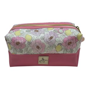 Citrus Blossom: Floral and Lemon Print Toiletry Bag
