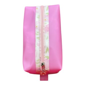 Floral Elegance: Pink Floral Print Cosmetic Bag