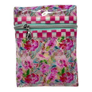 Garden Radiance: Stylish Transparent Bag with Checkered Detail