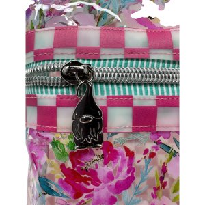 Garden Radiance: Stylish Transparent Bag with Checkered Detail