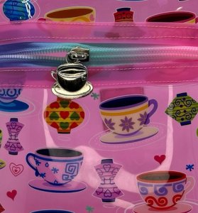 Colorful Cup Collection: Fun Pink Teacup Toiletry Bag