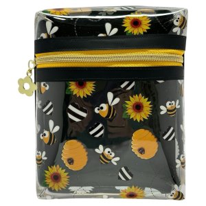 Buzzing with Style: Handcrafted Bee and Sunflower Clear Boxy Bag