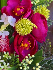 Vibrant spring and summer wreath purple and green floral grapevine wreath