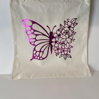 Butterfly/Flowers - Natural 15x16