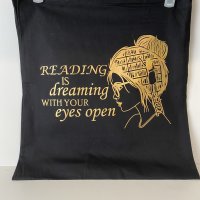 Reading is Dreaming with Your Eyes Open -Female - Black 15x16