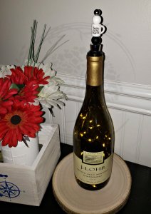 Teach, Love, Inspire Design Wine Stopper, Silicone Beaded Bottle Stopper, Wine Accessory, Wine Enthusiast Gift, Handmade