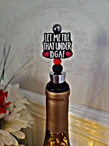 IDGAF Design Wine Stopper, Silicone Beaded Bottle Stopper, Wine Accessory, Wine Enthusiast Gift, Handmade