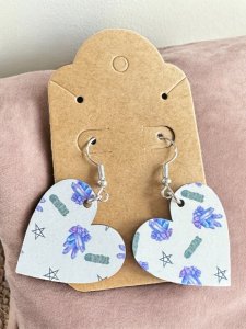 Crystals & Sage Heart Earrings