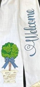Embroidered Wreath Sash - Topiary Design