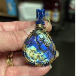 Wire Wrapped carved Labradorite