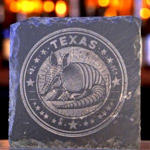 Texas Themed Slate Coasters, Set of 4