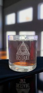 Beautifully etched personality whiskey glasses in a presentation magnetic gift box