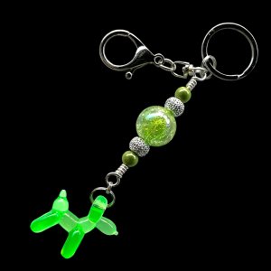 Lime Green Balloon Dog Keychain