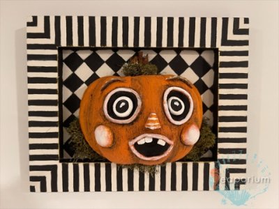 Cute Vintage Style 3D Pumpkin Art